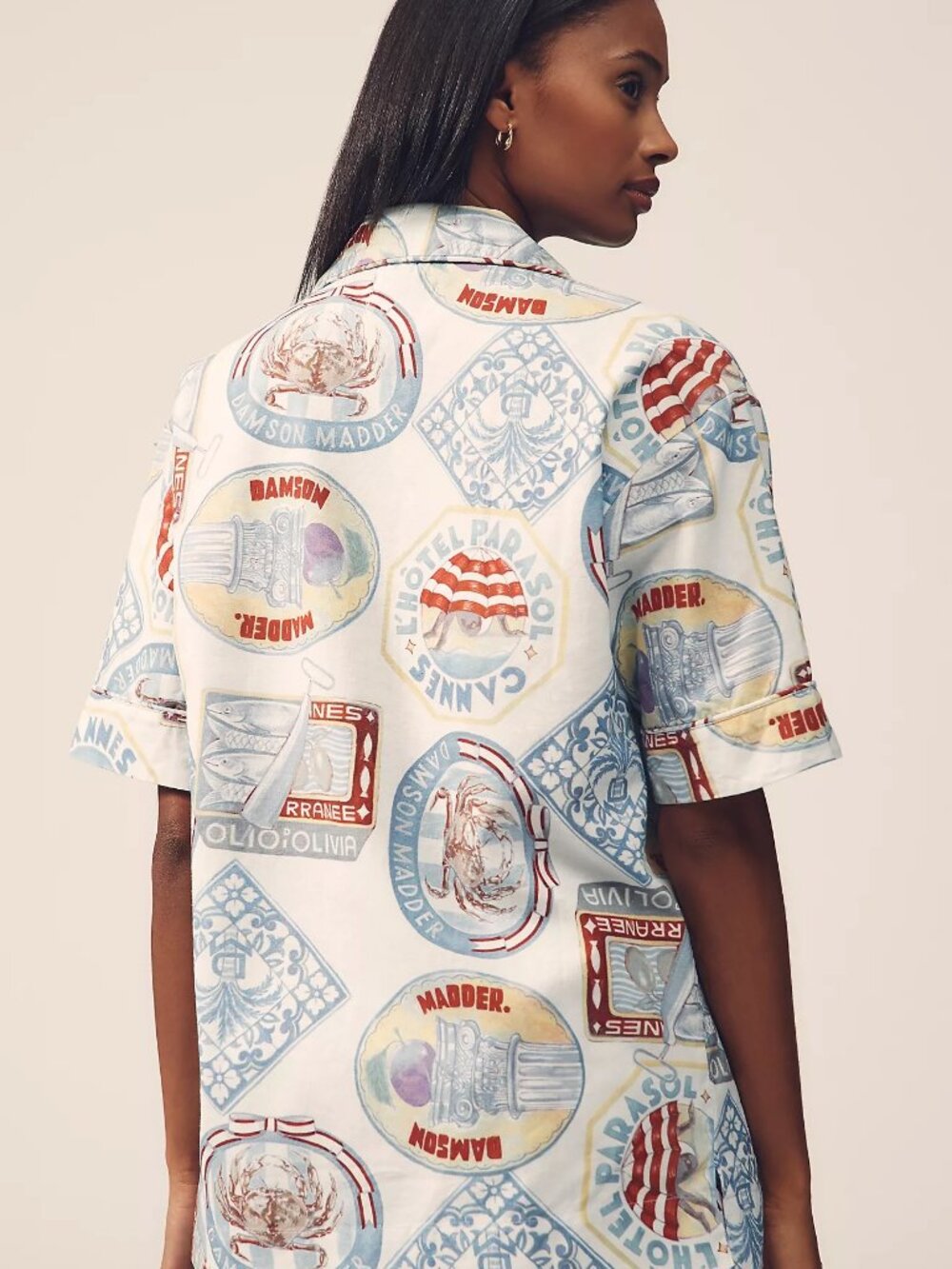 Damson Madder Chlo Holiday Cotton Linen Camp shirt